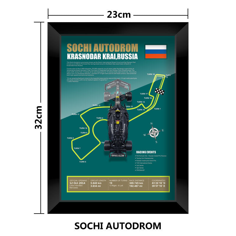 F1 Mercedes-Benz W14 Hamilton Track Scene Racing Model Study Club Decoration Hanging Painting