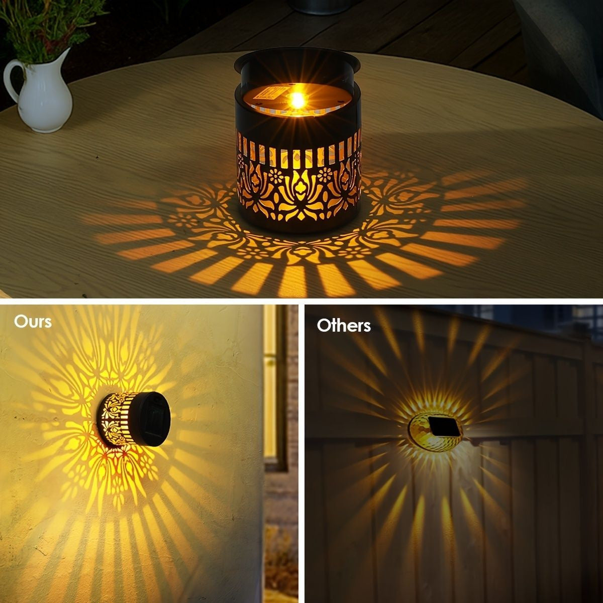 Solar Outdoor Wall Light with Projection Patterns