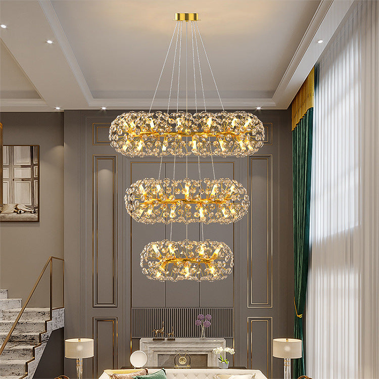 Modern Crystal Sphere Chandelier LED Hanging Lamp