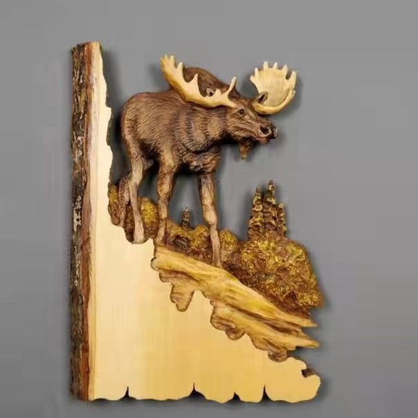 Wolf head flat animal sculpture artwork