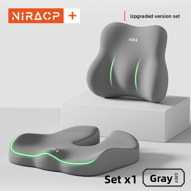 Ergonomic Memory Foam Seat and Lumbar Cushion Set