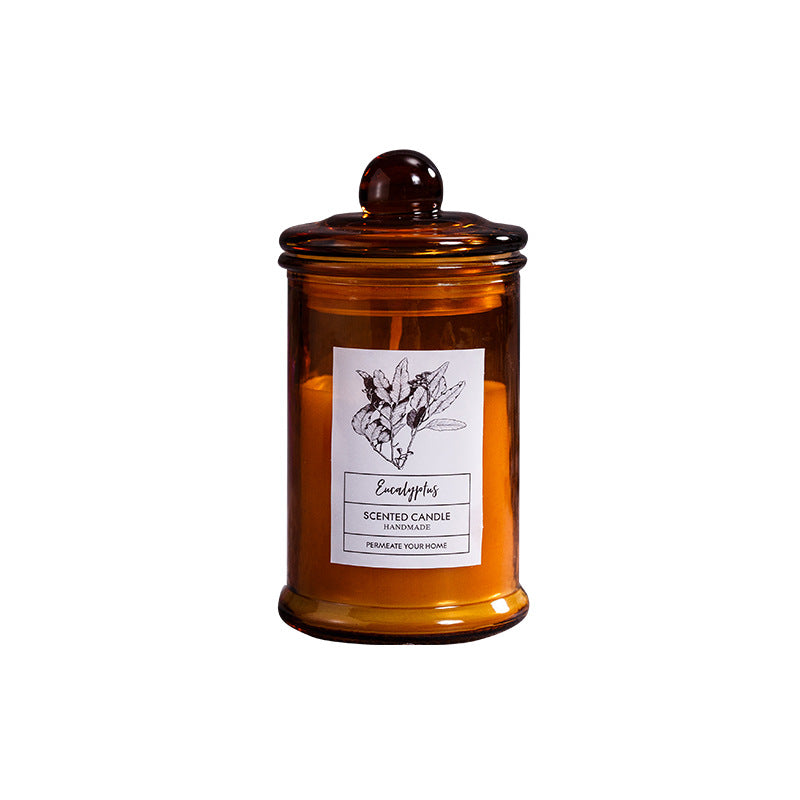 Scented soy wax candles in tea jar