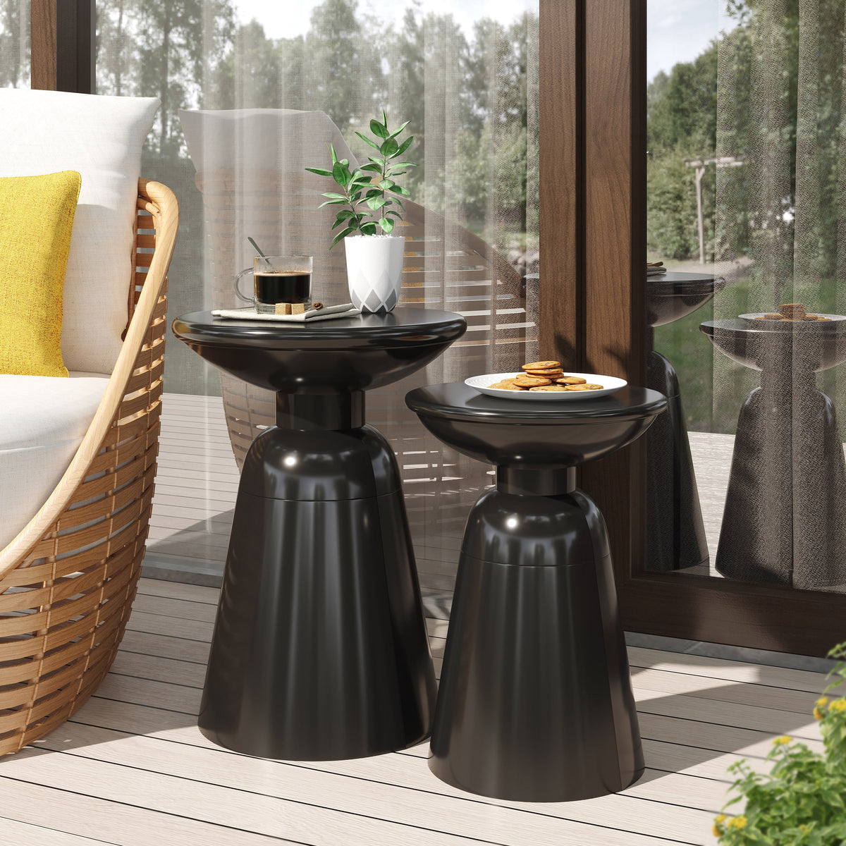 2 Metal Side Tables