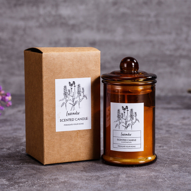 Scented soy wax candles in tea jar