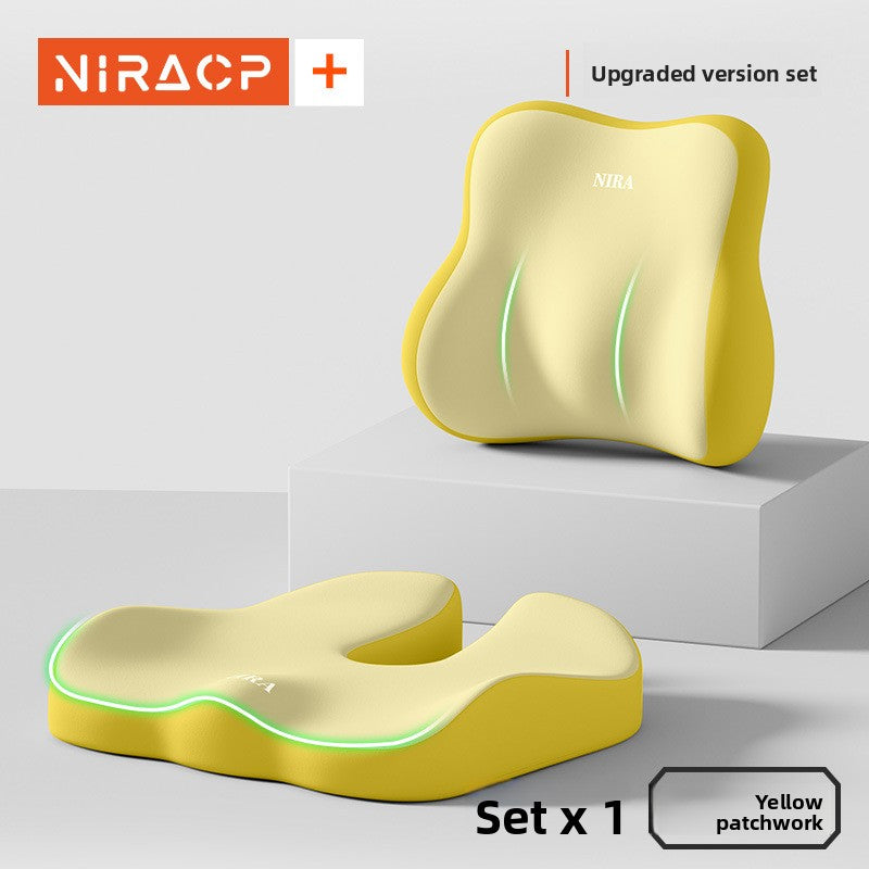 Ergonomic Memory Foam Seat and Lumbar Cushion Set