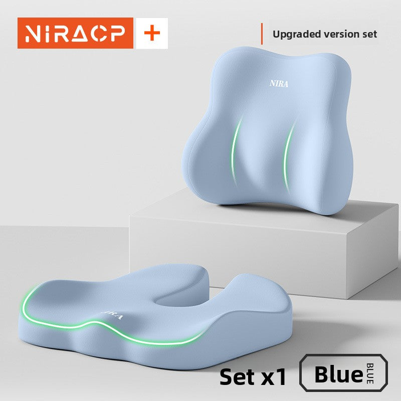 Ergonomic Memory Foam Seat and Lumbar Cushion Set