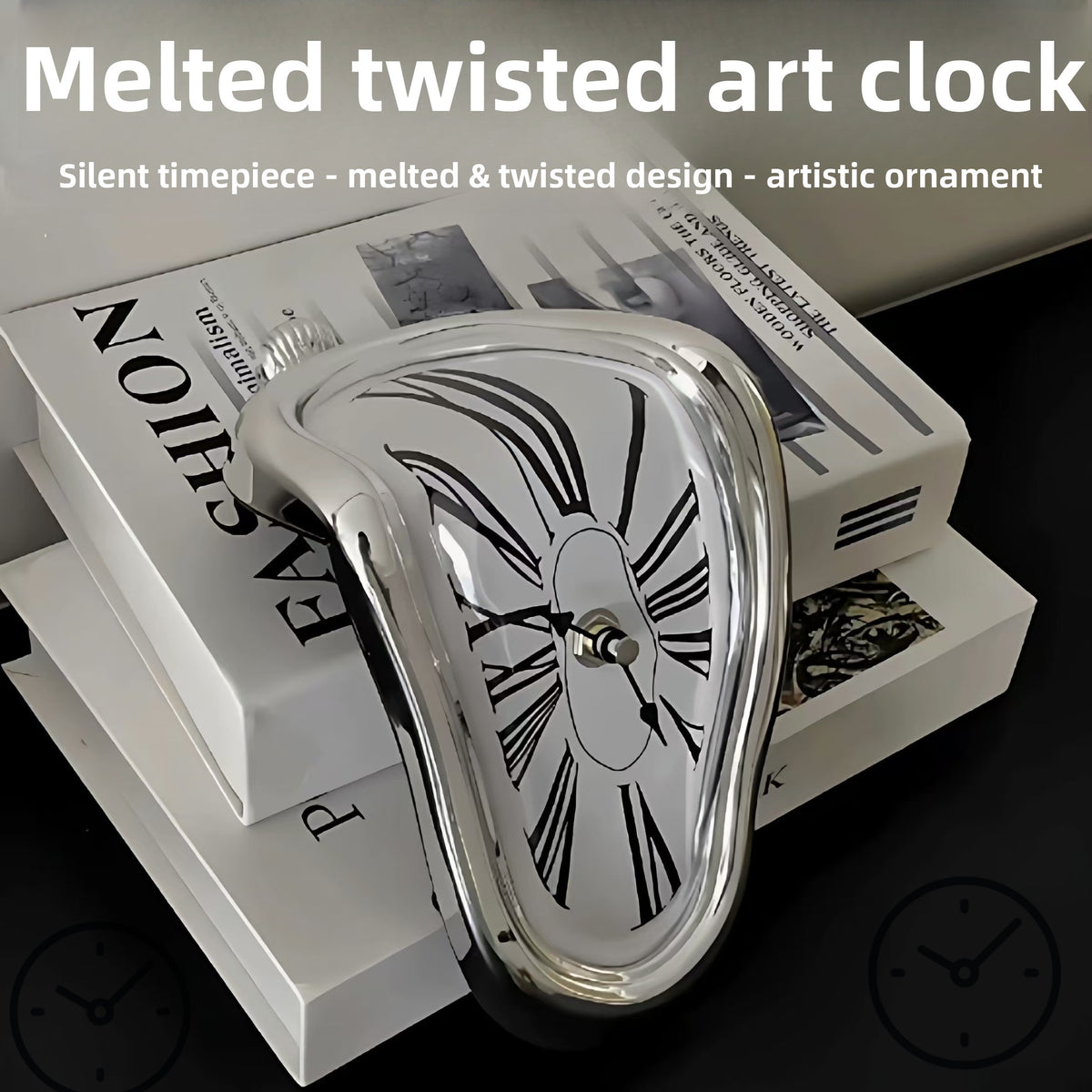 Melting Corner Wall Clock Roman Numerals
