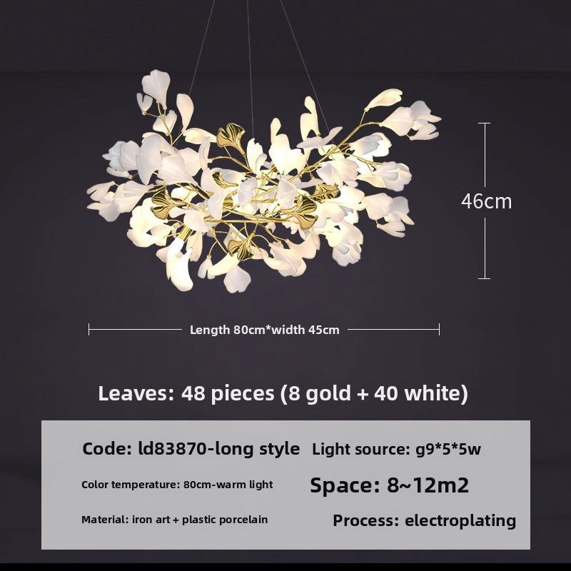 Designer Ginkgo Leaf LED Chandelier
