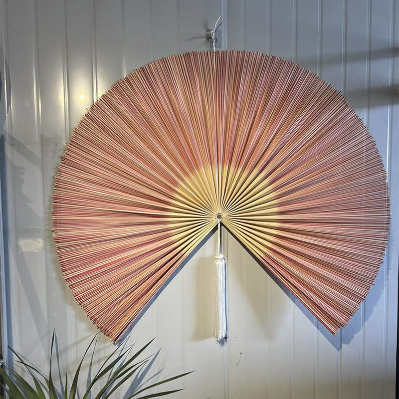 Chinese Style Bamboo Folding Fan Decorative Wall Hanging