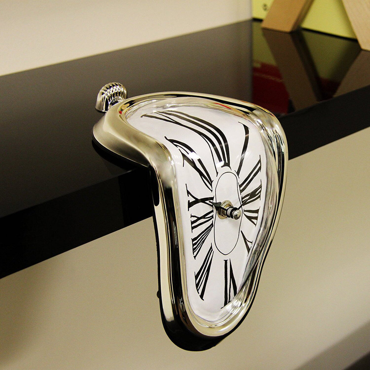 Melting Corner Wall Clock Roman Numerals