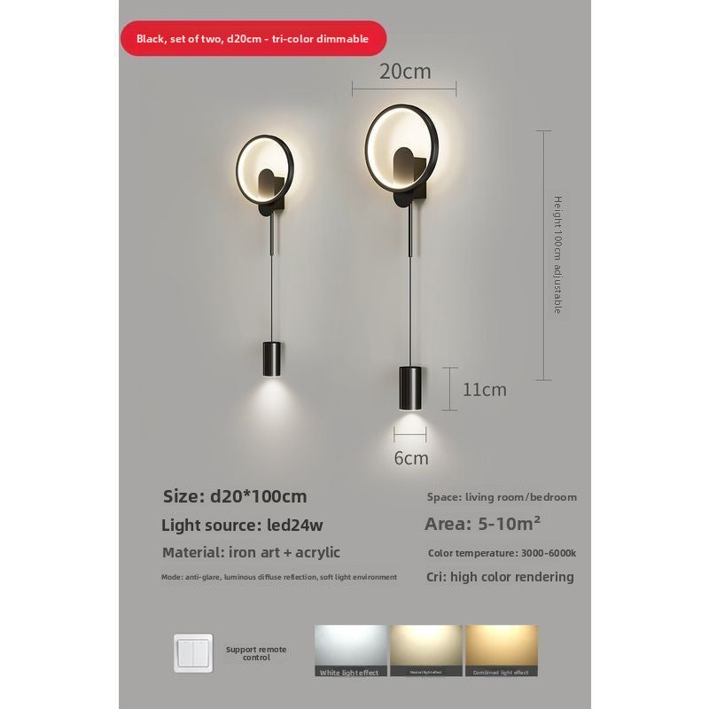 Modern LED Wall Lamp with Remote Control