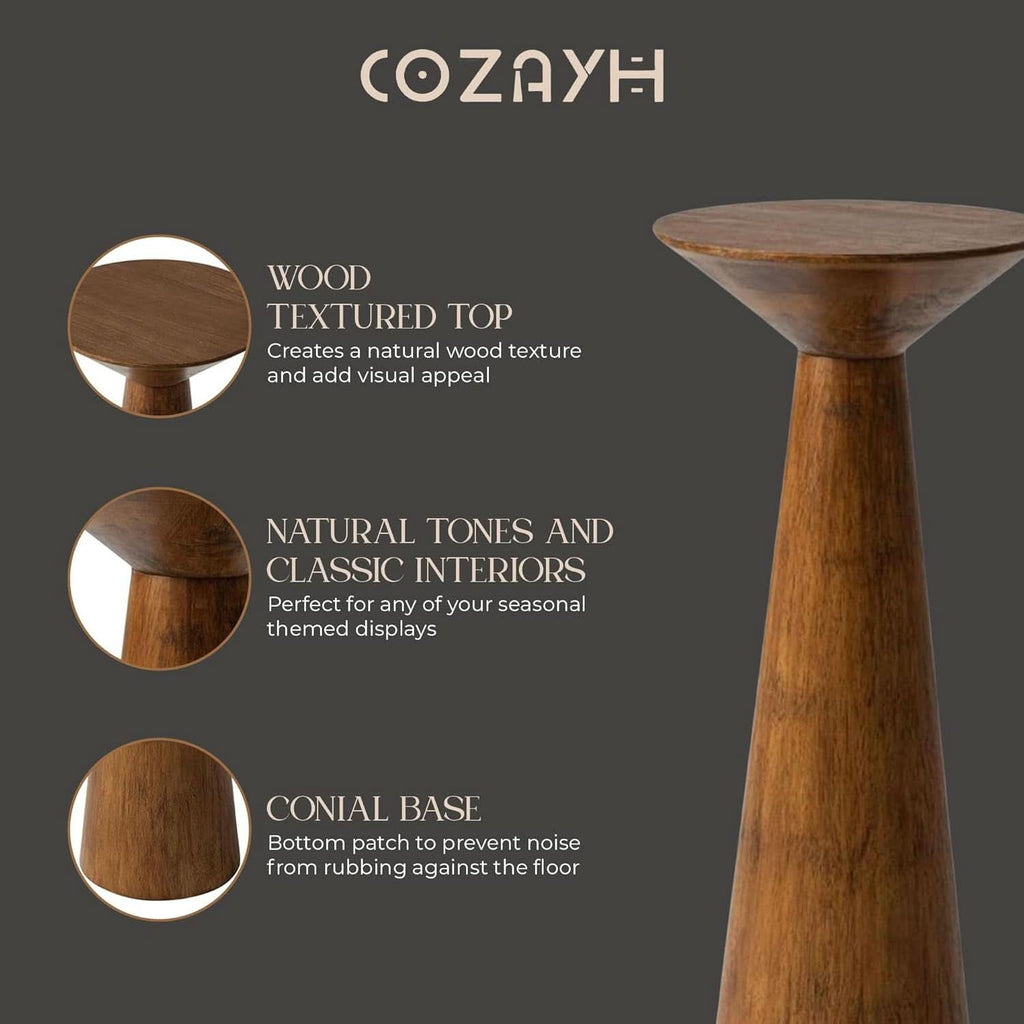 Pair Round Walnut End Tables Commercial Grade Solid Pine