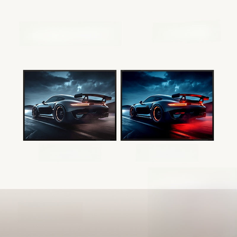 Illuminated sports car decorative painting
