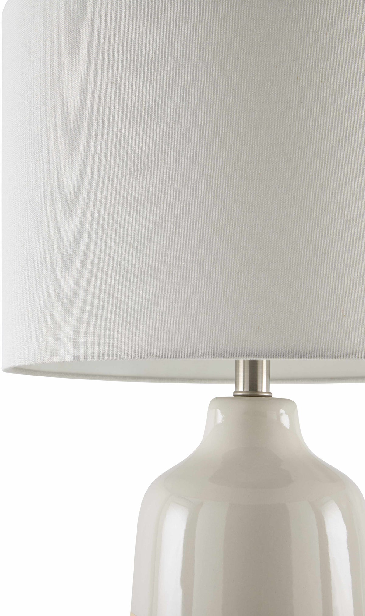 Light Gray Bohemian Table Lamp with global details for bedside or console tables