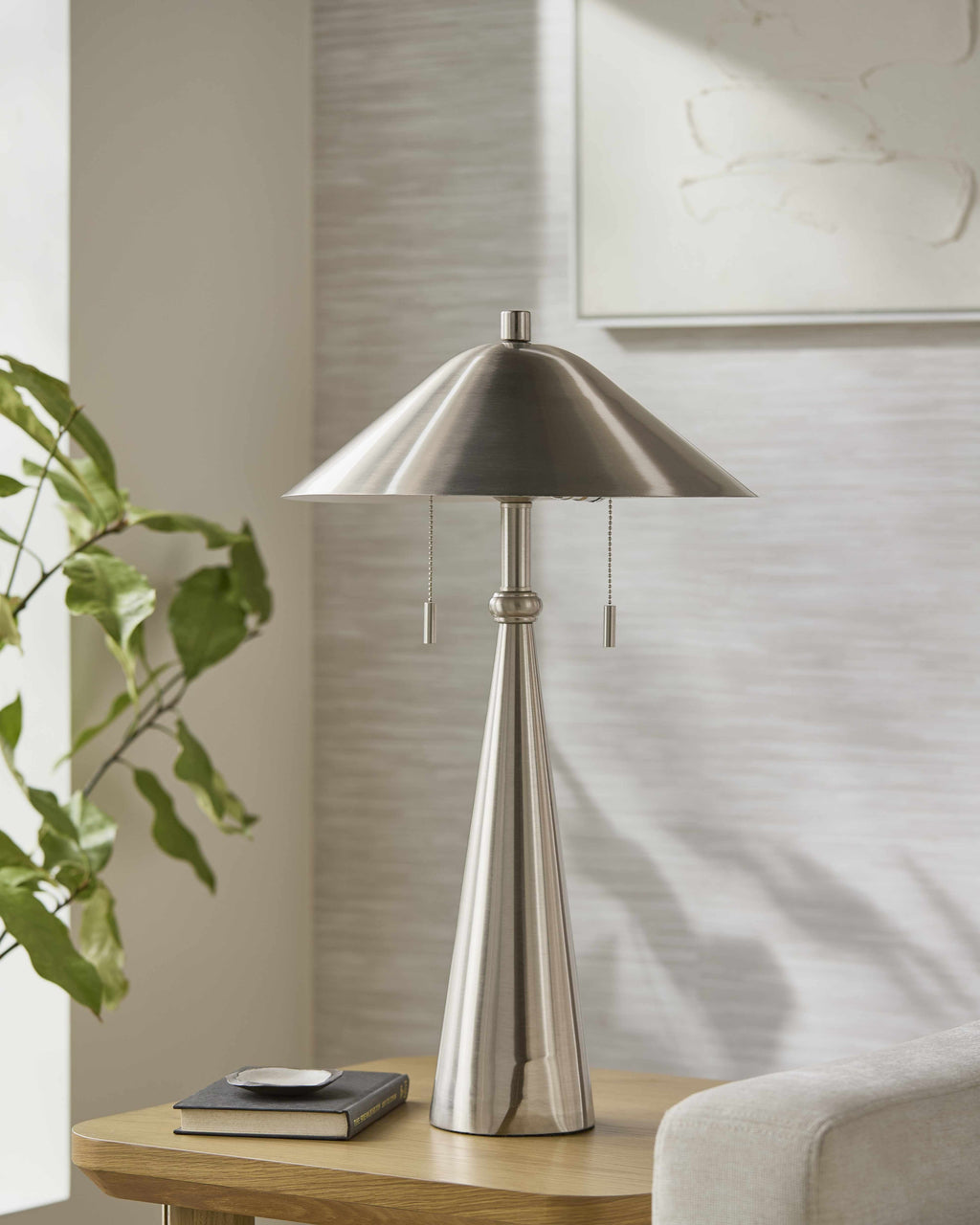 Tan Traditional Table Lamp for bedside or console tables
