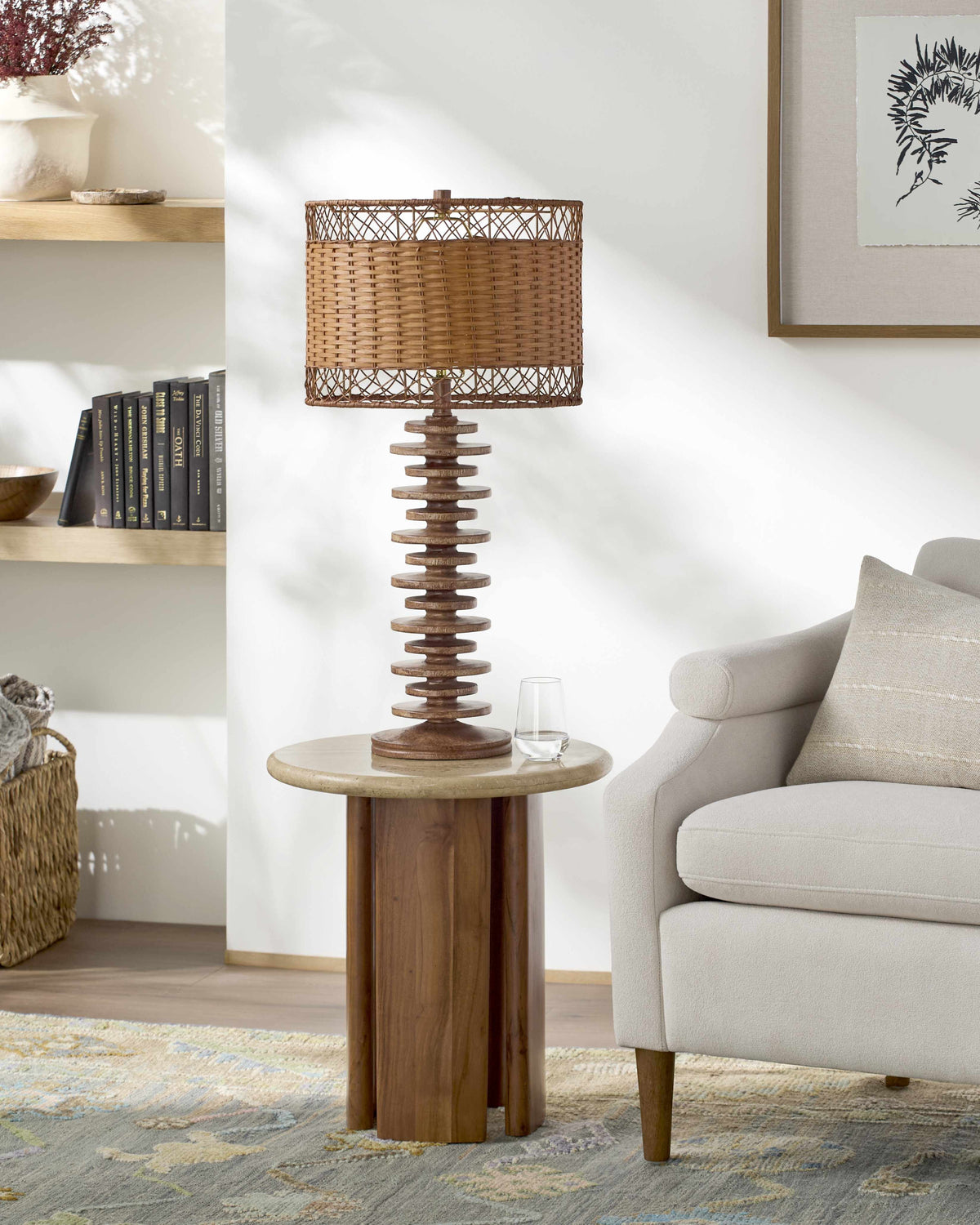 Rich Orange Traditional Table Lamp for bedside or console tables