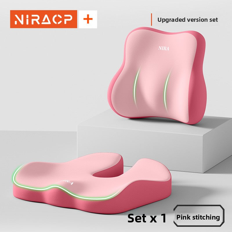 Ergonomic Memory Foam Seat and Lumbar Cushion Set