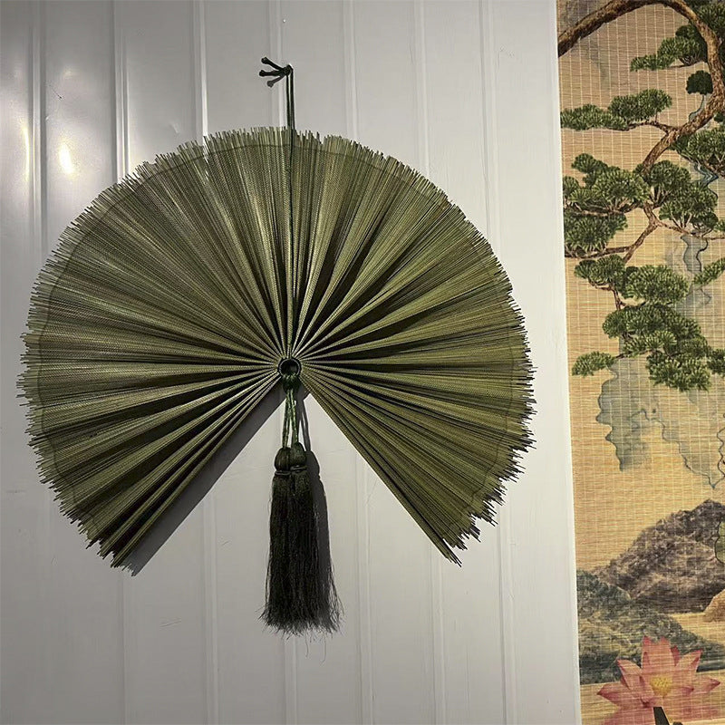 Chinese Style Bamboo Folding Fan Decorative Wall Hanging