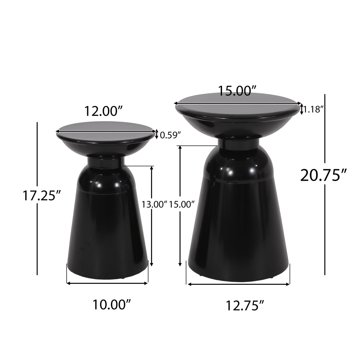 2 Metal Side Tables