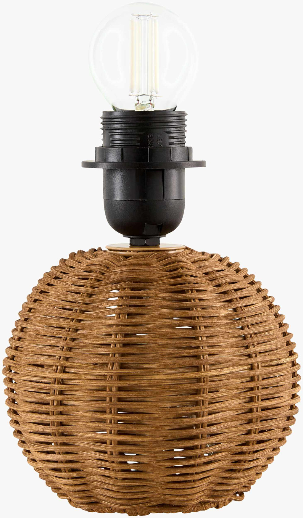 Orange Contemporary Table Lamp with rattan details for bedside or console tables