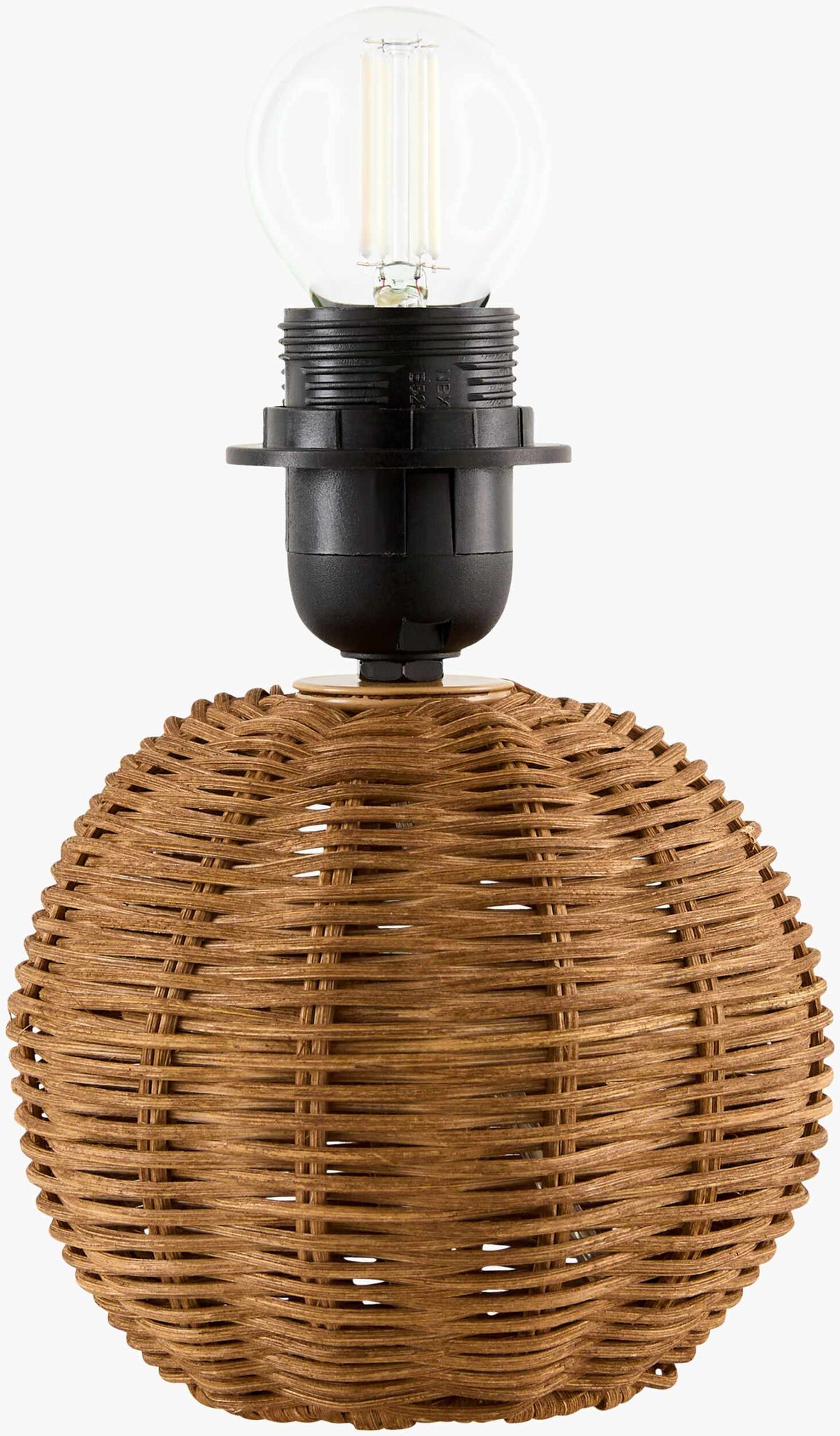 Orange Contemporary Table Lamp with rattan details for bedside or console tables