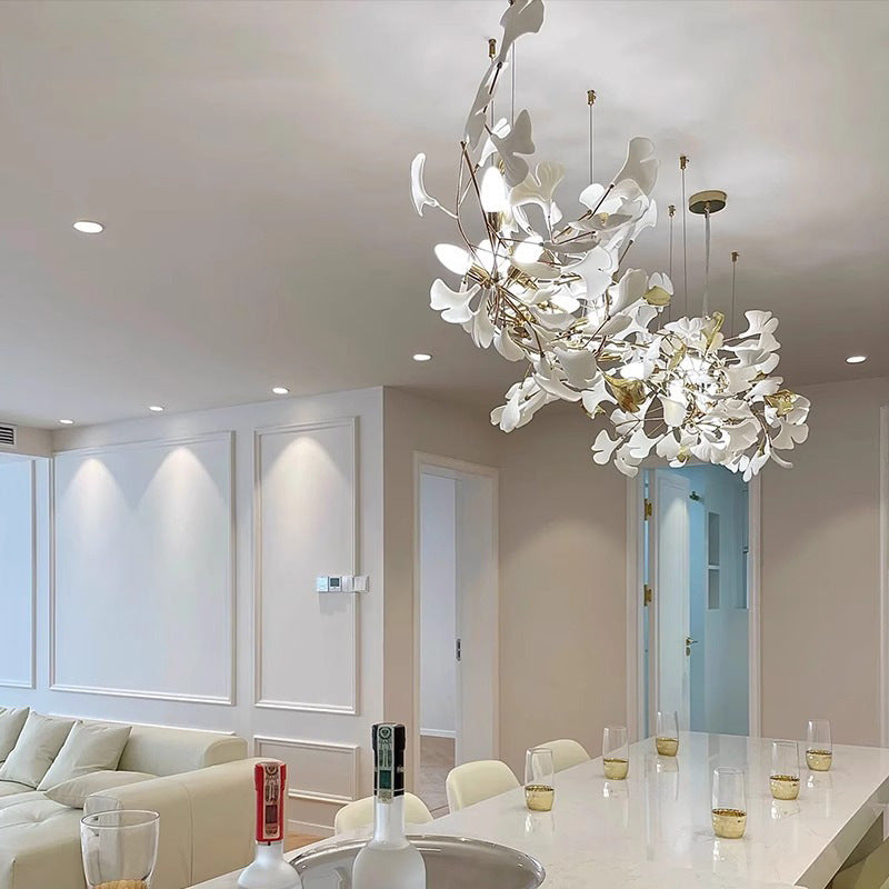 Designer Ginkgo Leaf LED Chandelier