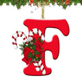 26 Letter Ornaments Christmas Tree Decoration Personalized Christmas Letter Christmas Tree Hanging Pendant Xmas Alphabet Letters for Christmas Tree DIY Craft Christmas Ornaments (F)