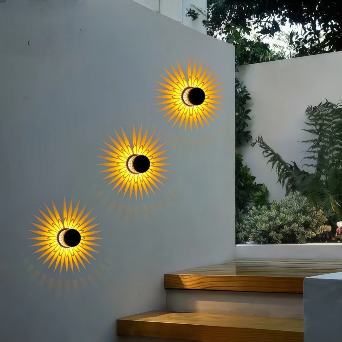 Solar Outdoor Wall Light with Projection Patterns
