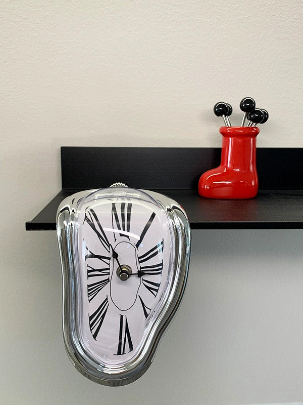 Melting Corner Wall Clock Roman Numerals