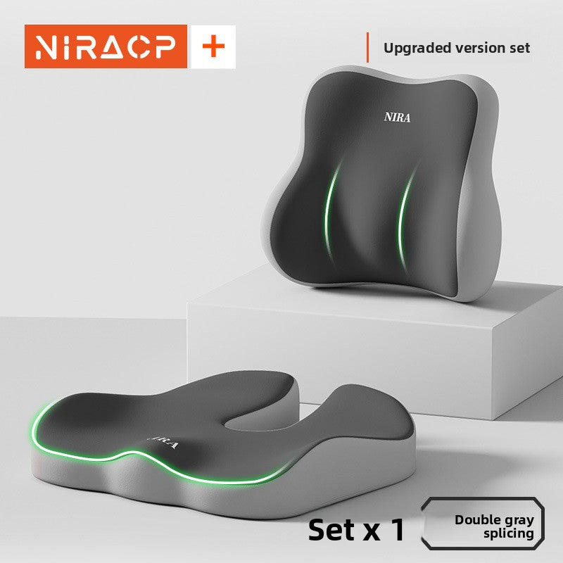 Ergonomic Memory Foam Seat and Lumbar Cushion Set