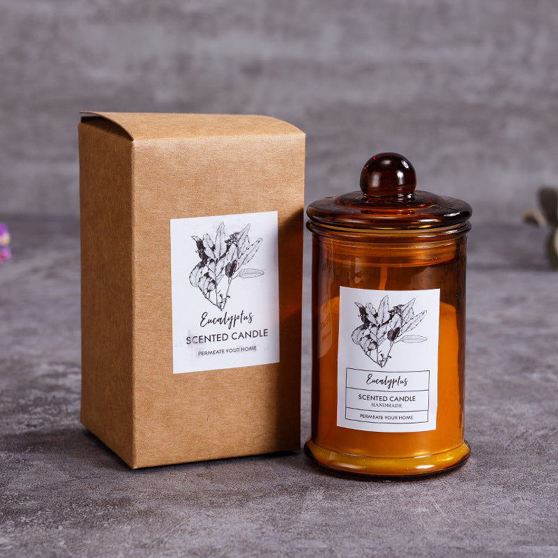 Scented soy wax candles in tea jar