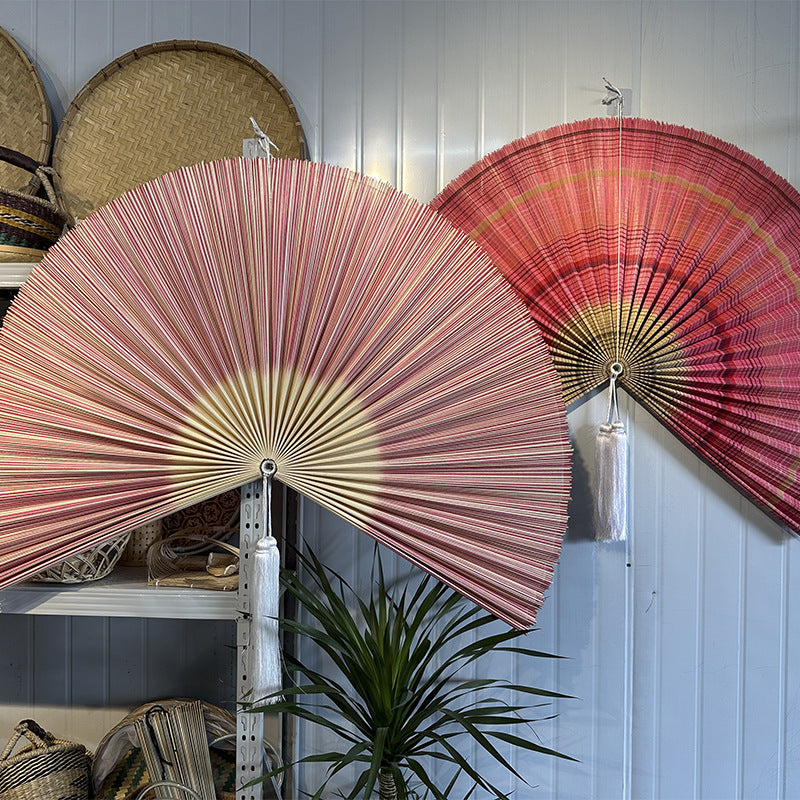 Chinese Style Bamboo Folding Fan Decorative Wall Hanging