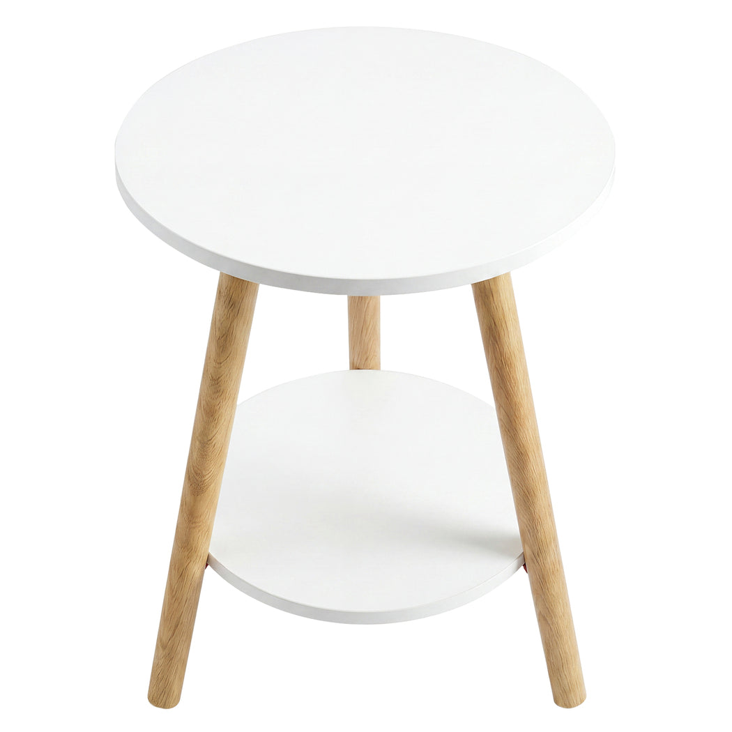 Levede Round Coffee Table 2-Layer Living Room End Tables Bedroom Side Tables