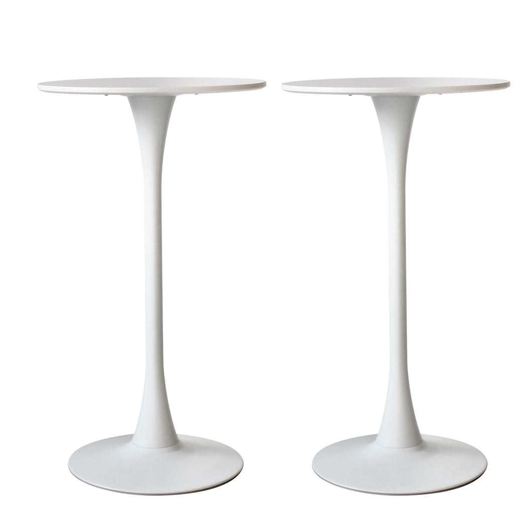 NNEIDS Levede 2x Round Bar Table Pub Tables White