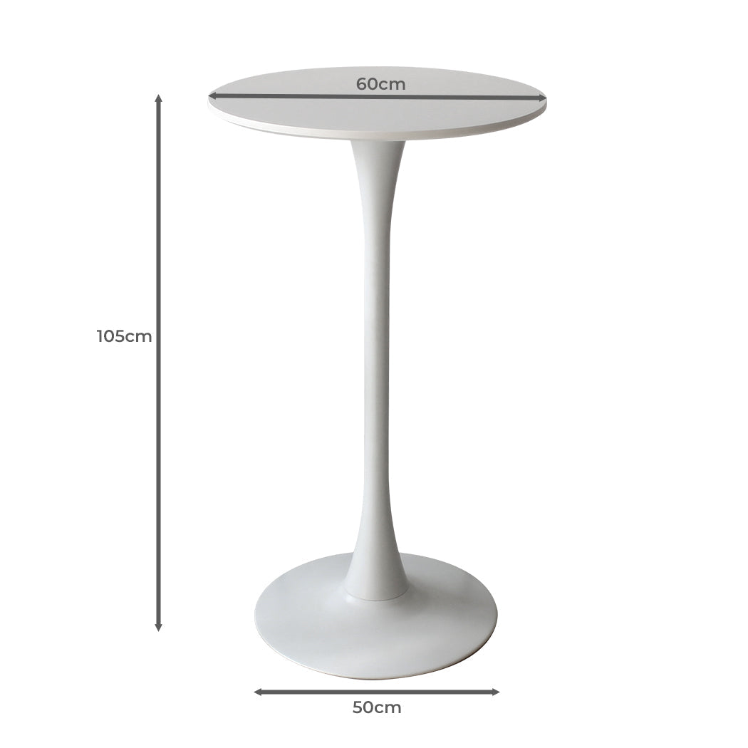 NNEIDS Levede 2x Round Bar Table Pub Tables White