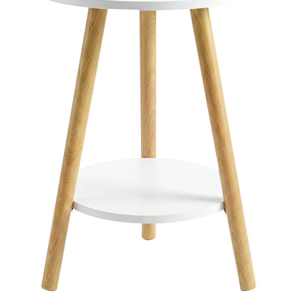 Levede Round Coffee Table 2-Layer Living Room End Tables Bedroom Side Tables
