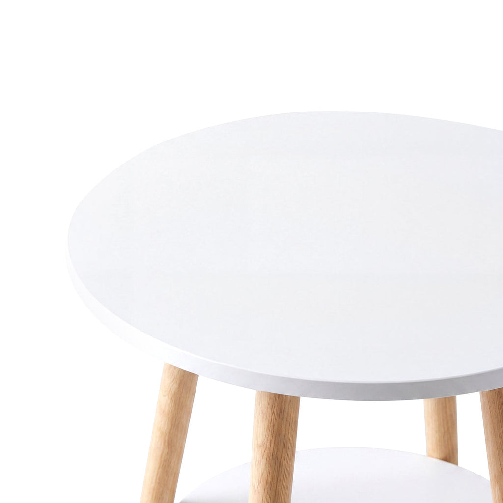 Levede Round Coffee Table 2-Layer Living Room End Tables Bedroom Side Tables