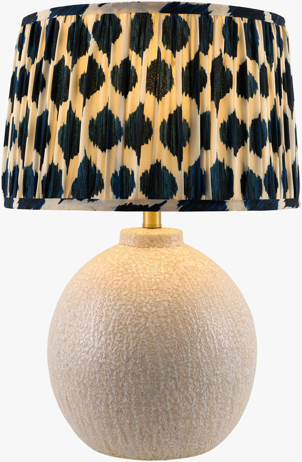 Aqua Blue Bohemian Table Lamp with textured details for bedside or console tables