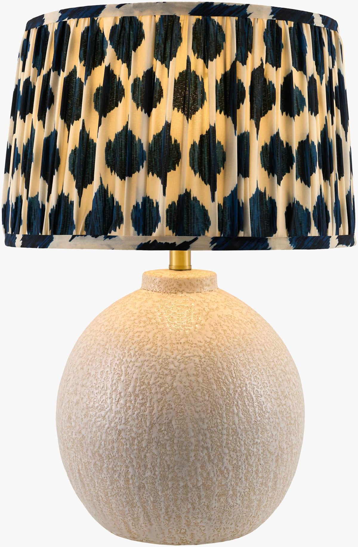 Aqua Blue Bohemian Table Lamp with textured details for bedside or console tables