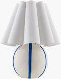 Aqua Blue Traditional Table Lamp with linen details for bedside or console tables