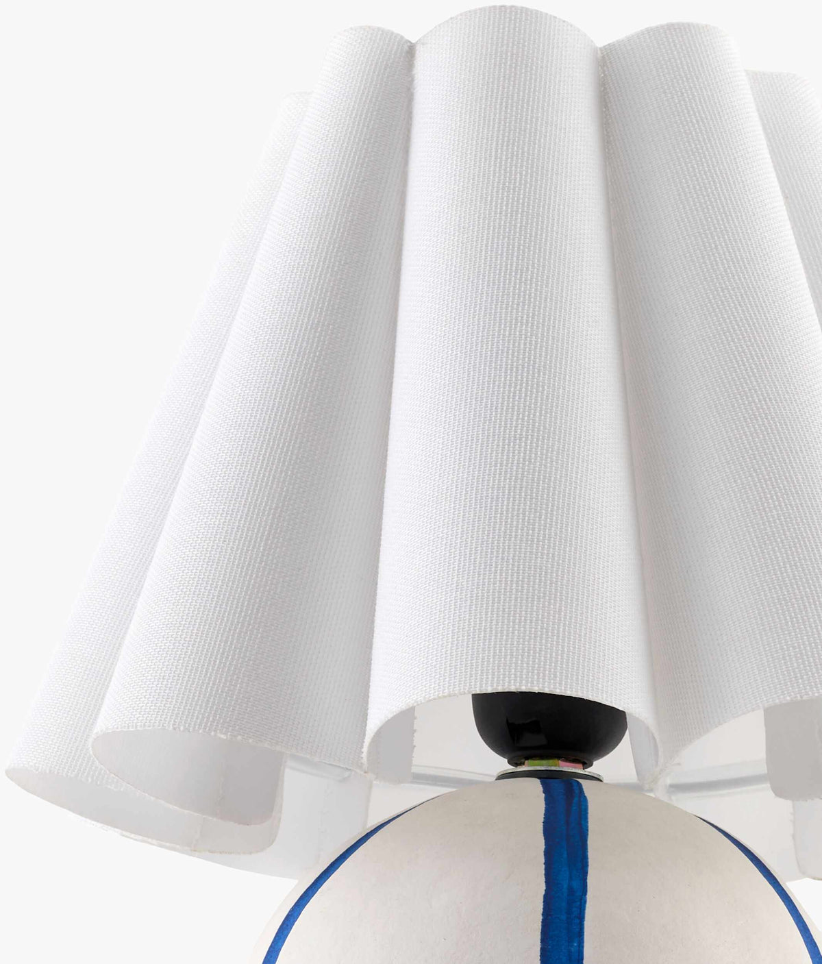 Aqua Blue Traditional Table Lamp with linen details for bedside or console tables