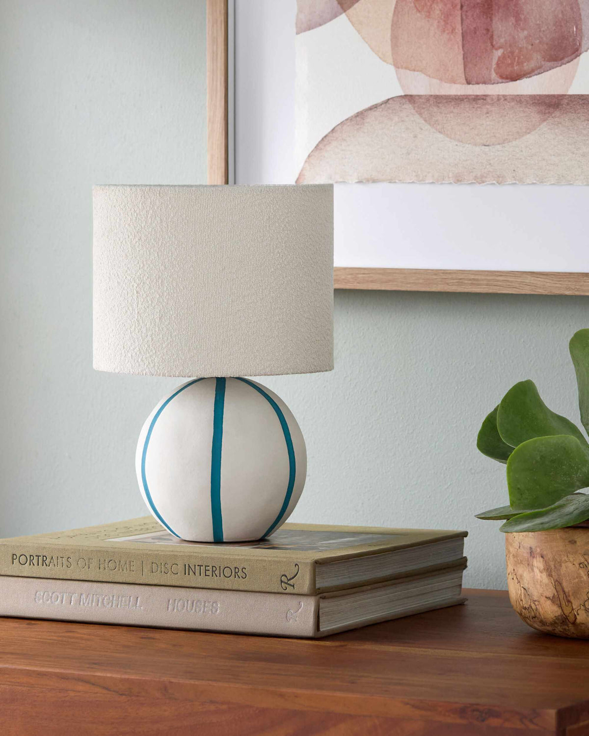 Soft Beige Traditional Table Lamp with linen details for bedside or console tables