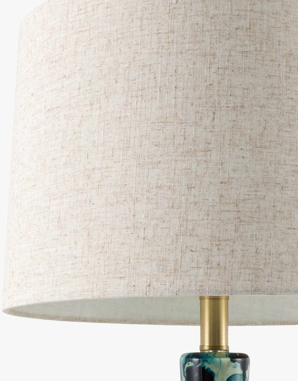 Peach Traditional Table Lamp with linen details for bedside or console tables