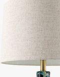 Peach Traditional Table Lamp with linen details for bedside or console tables