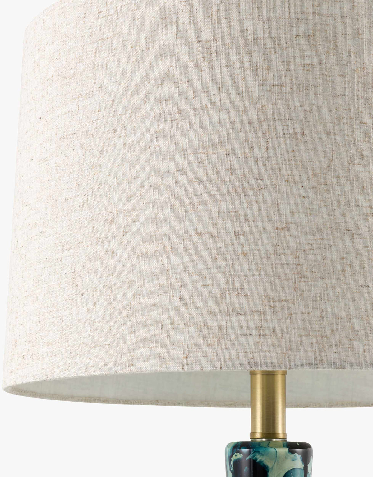 Peach Traditional Table Lamp with linen details for bedside or console tables