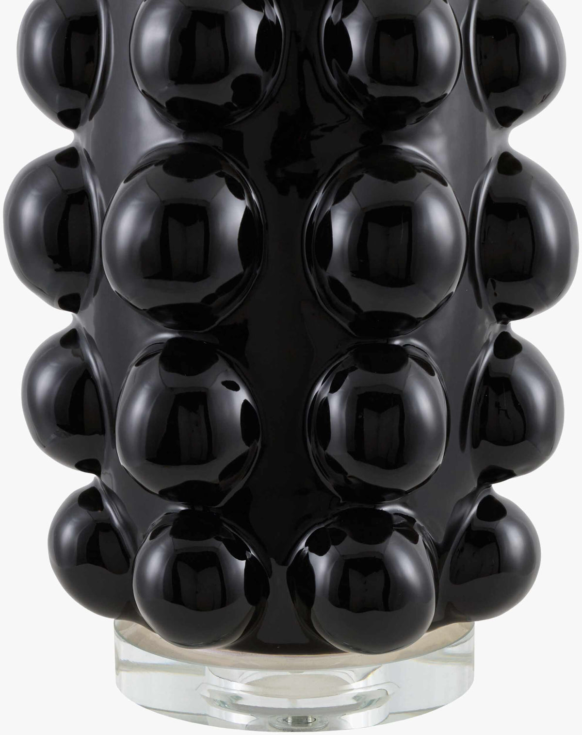 Charcoal Modern Table Lamp with linen details for bedside or console tables