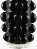 Charcoal Modern Table Lamp with linen details for bedside or console tables