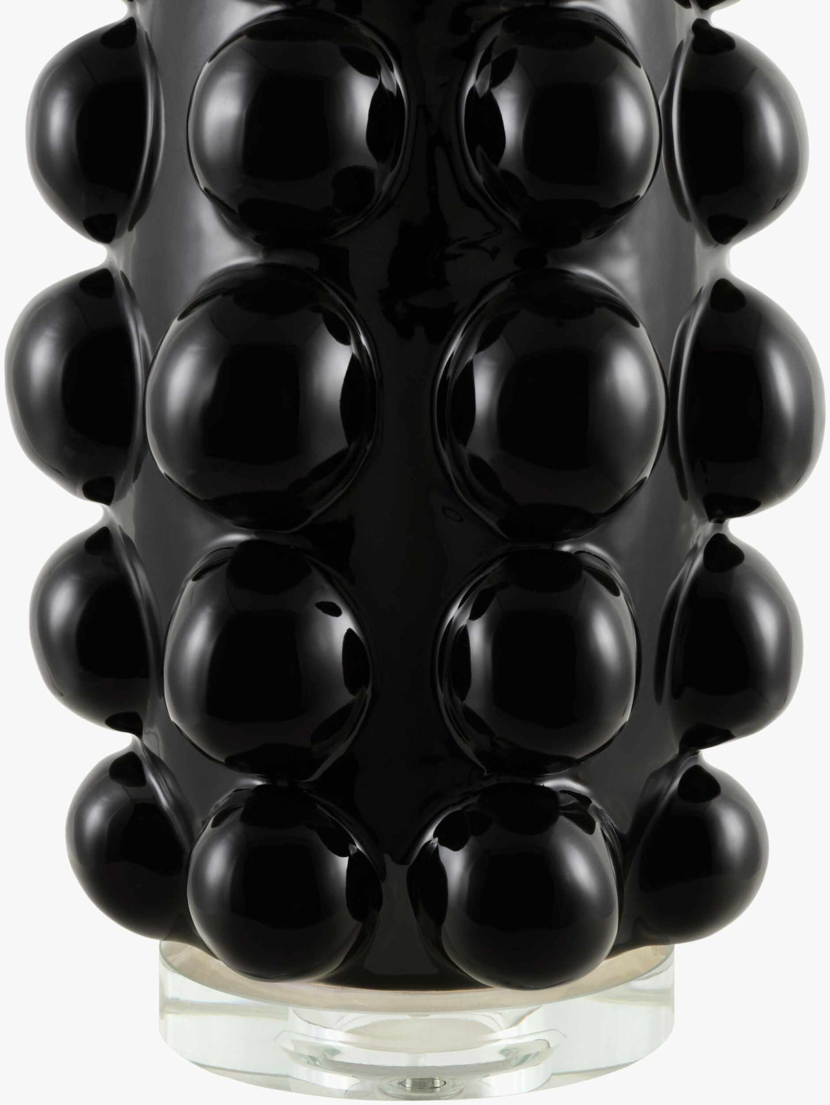 Charcoal Modern Table Lamp with linen details for bedside or console tables