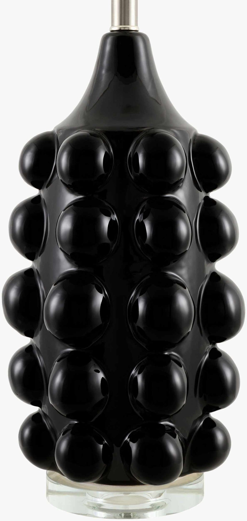 Charcoal Modern Table Lamp with linen details for bedside or console tables