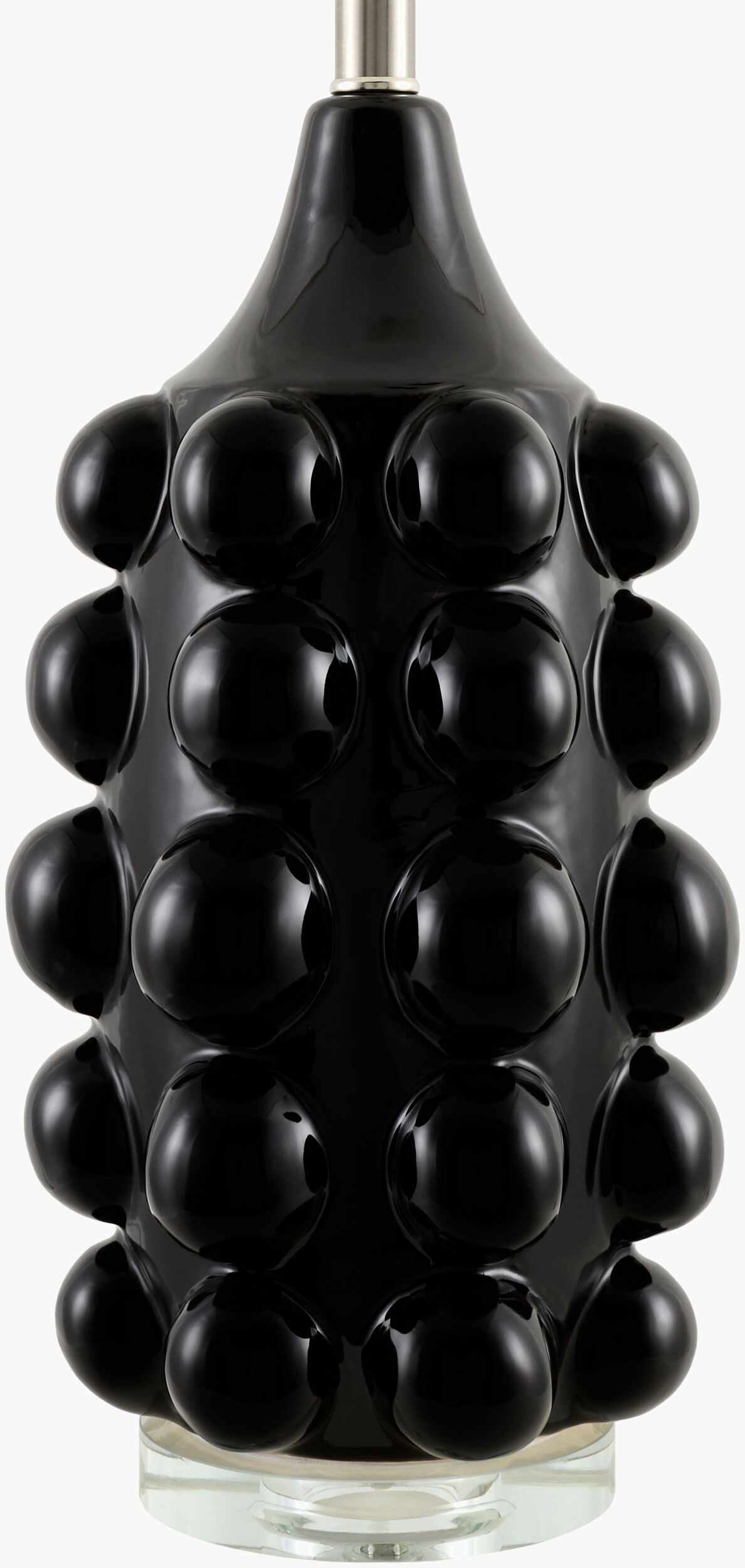 Charcoal Modern Table Lamp with linen details for bedside or console tables